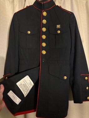 Authentic "Dress Blues" tunic of the United States Marine Corps (USMC).